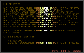 MJR Boulder Dash Pro